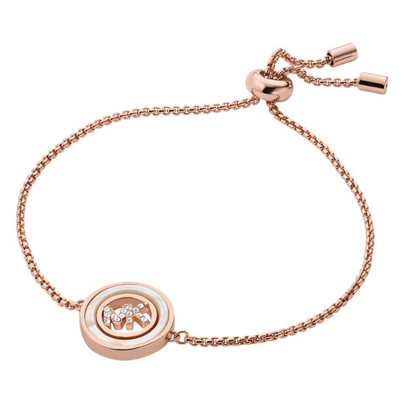 Michael Kors Jewelry - MICHAEL KORS • Rose Gold Slider Pearl Logo Bracelet